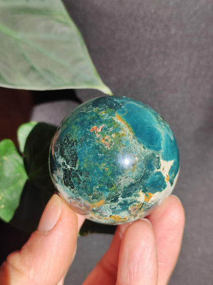 Jaspe Océan bleu ~ Boule de massage magique en pierre précieuse & Sphère de décoration boule de cristal de méditation ~HIPPIE ~GOA~Boho~Ethno~Pierre de guérison