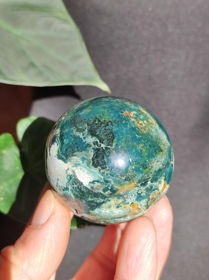 Jaspe Océan bleu ~ Boule de massage magique en pierre précieuse & Sphère de décoration boule de cristal de méditation ~HIPPIE ~GOA~Boho~Ethno~Pierre de guérison