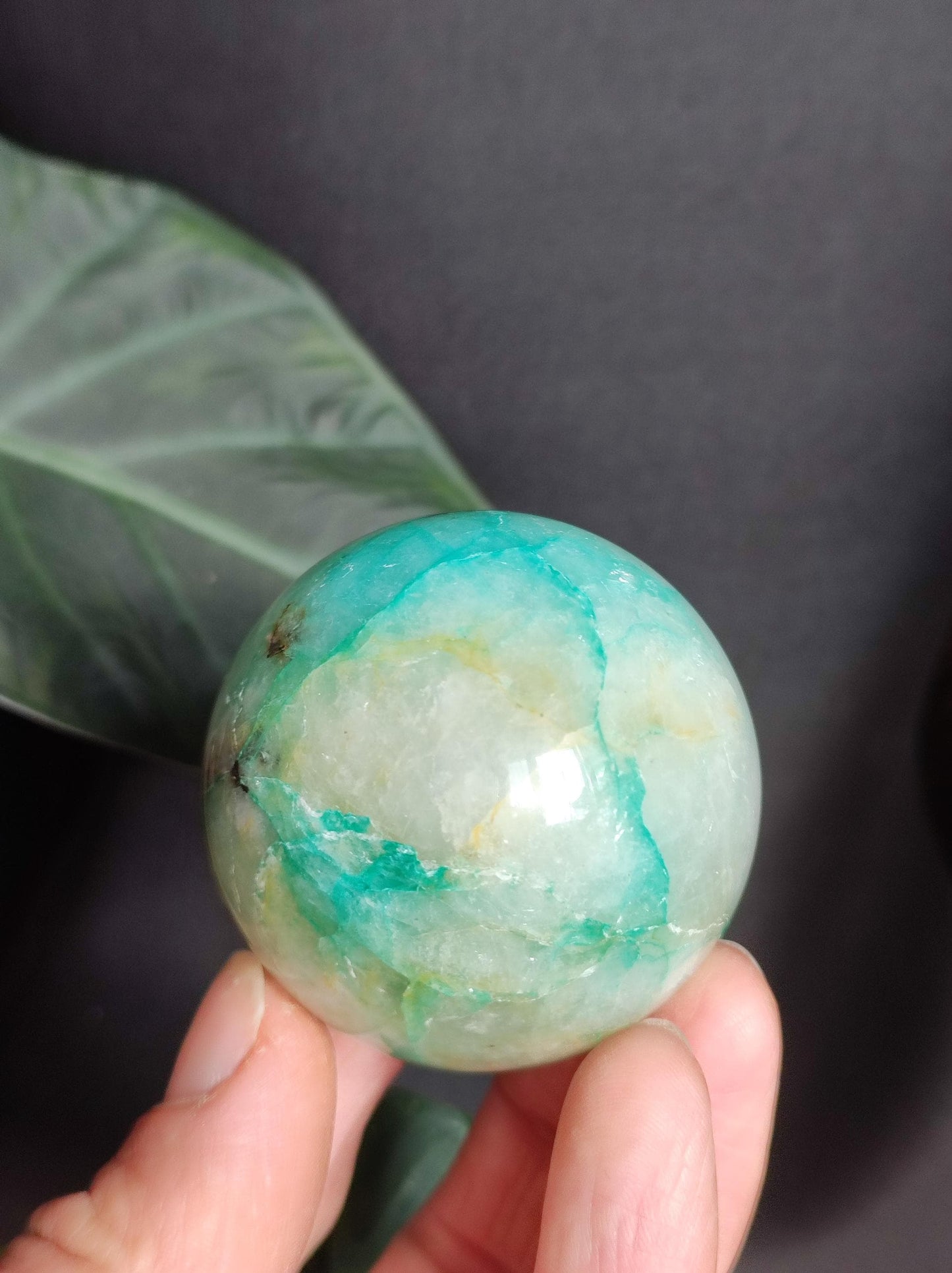 Chrysocolle Quantum Quattro AAA Sphère ~ Boule de Pierres Précieuses Magiques Massage &amp; Décoration Cristal Méditation Pierre de Guérison Rareté Collectionneur Chrysocolle