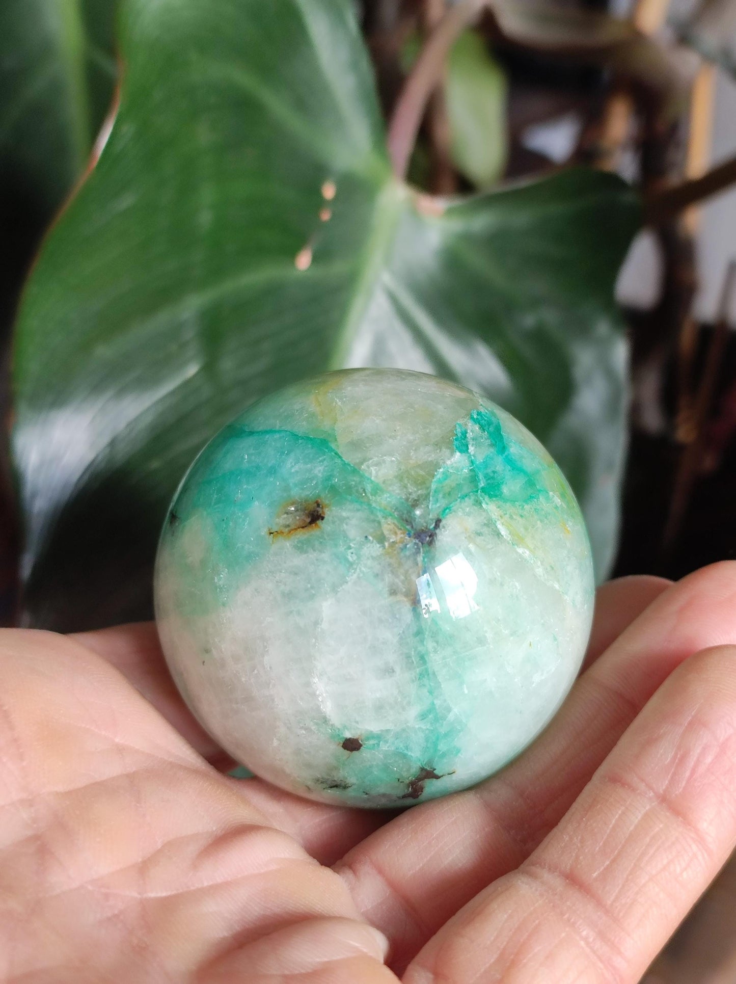 Chrysocolle Quantum Quattro AAA Sphère ~ Boule de Pierres Précieuses Magiques Massage &amp; Décoration Cristal Méditation Pierre de Guérison Rareté Collectionneur Chrysocolle