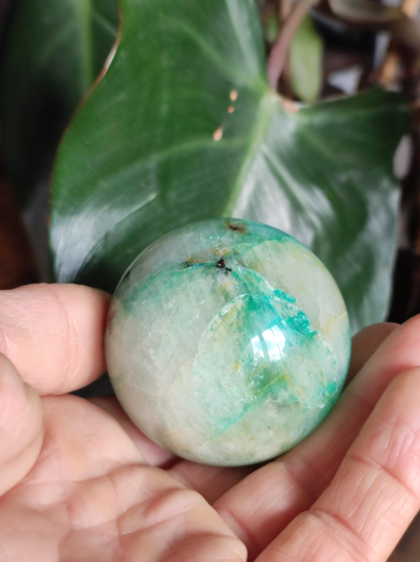 Chrysocolle Quantum Quattro AAA Sphère ~ Boule de Pierres Précieuses Magiques Massage &amp; Décoration Cristal Méditation Pierre de Guérison Rareté Collectionneur Chrysocolle