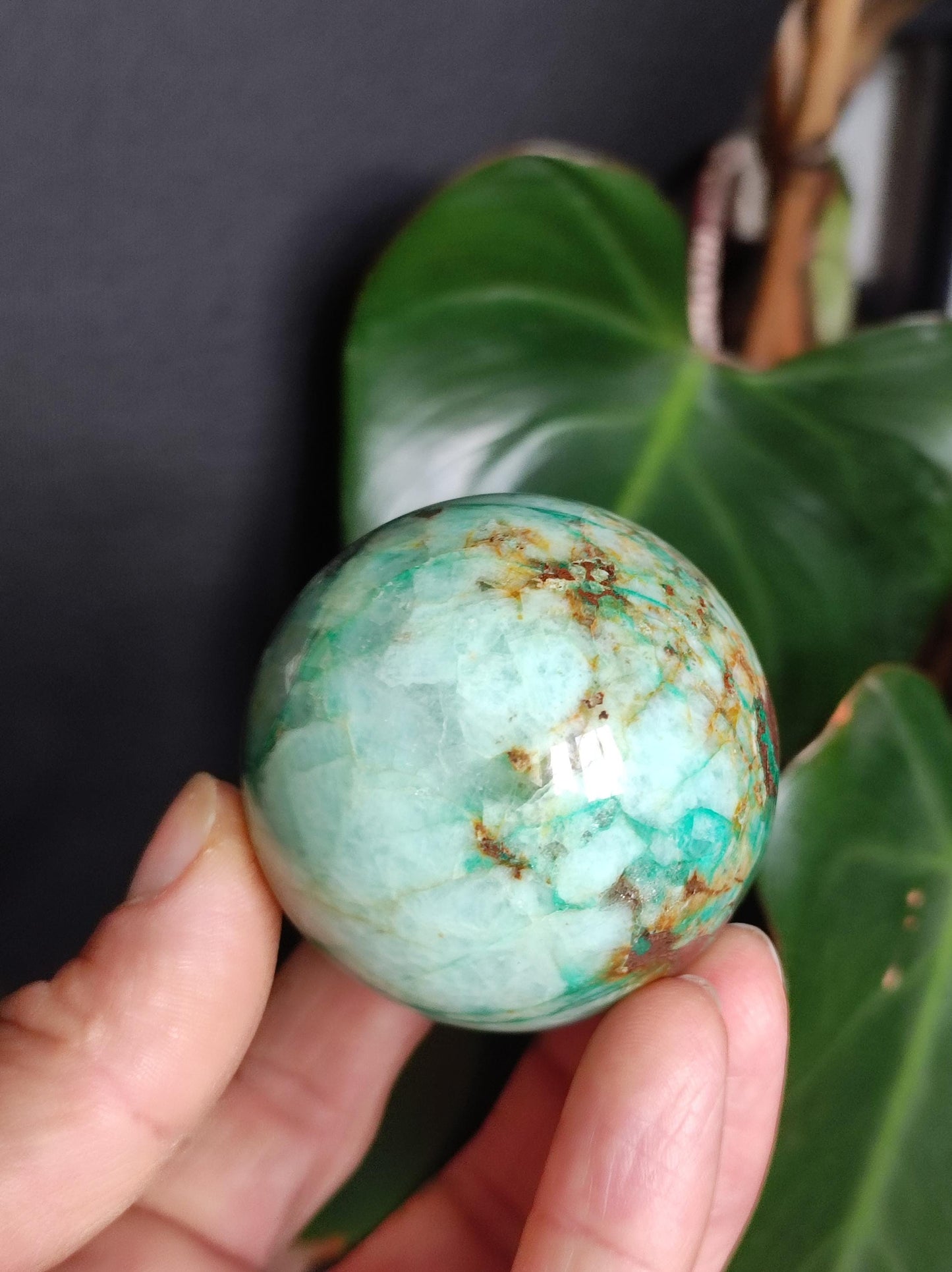 Chrysocolle Quantum Quattro AAA Sphère ~ Boule de Pierres Précieuses Magiques Massage &amp; Décoration Cristal Méditation Pierre de Guérison Rareté Collectionneur Chrysocolle