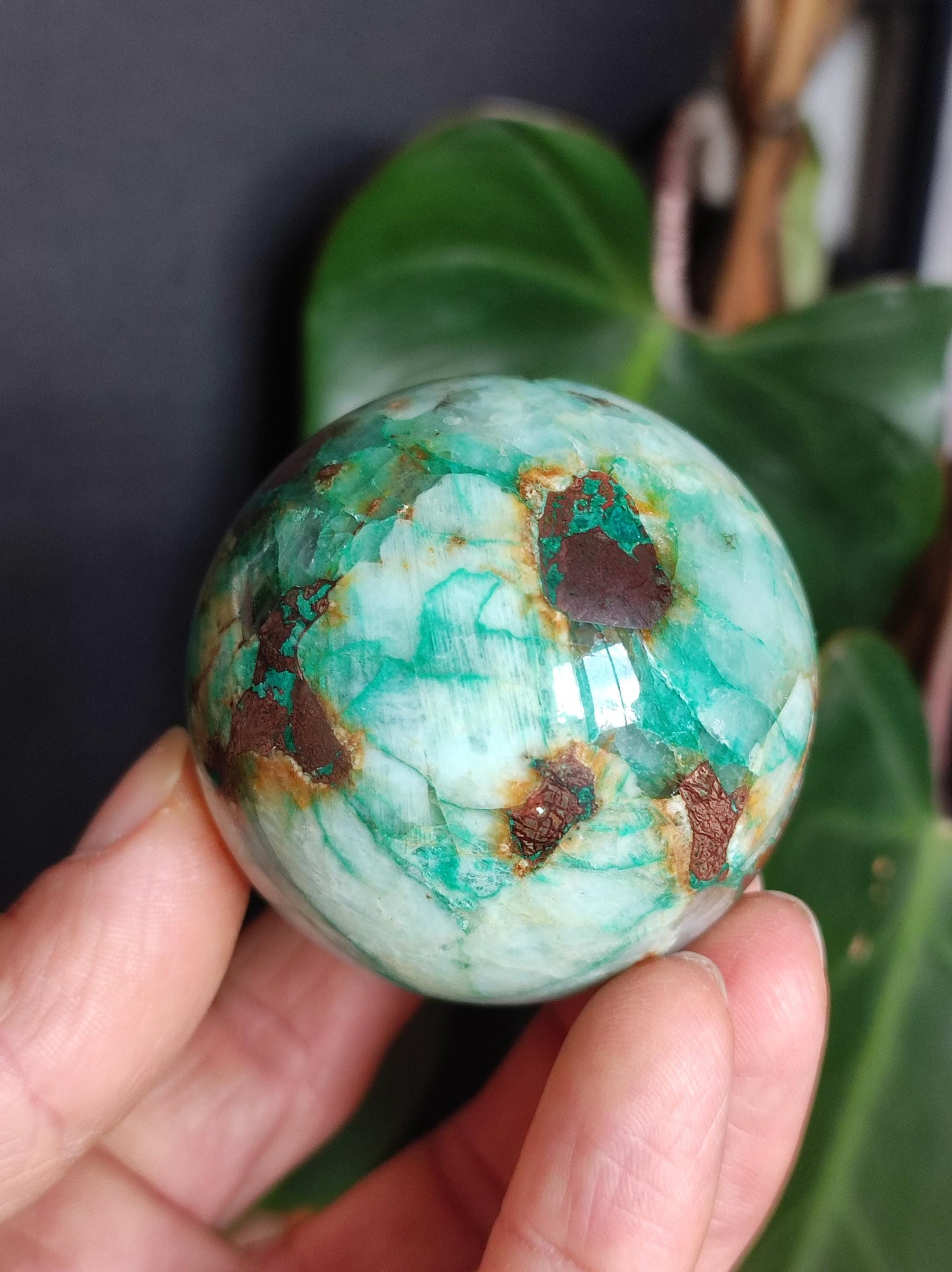 Chrysocolle Quantum Quattro AAA Sphère ~ Boule de Pierres Précieuses Magiques Massage &amp; Décoration Cristal Méditation Pierre de Guérison Rareté Collectionneur Chrysocolle