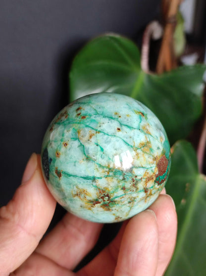 Chrysocolle Quantum Quattro AAA Sphère ~ Boule de Pierres Précieuses Magiques Massage &amp; Décoration Cristal Méditation Pierre de Guérison Rareté Collectionneur Chrysocolle