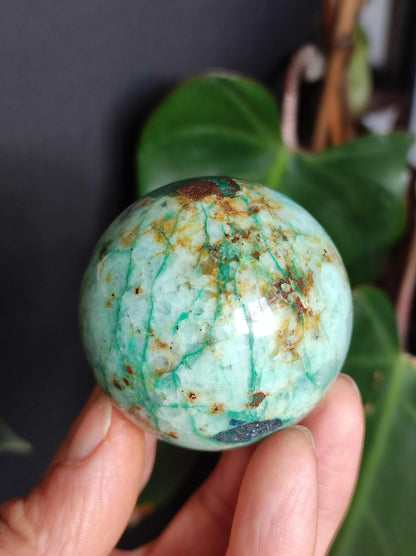 Chrysocolle Quantum Quattro AAA Sphère ~ Boule de Pierres Précieuses Magiques Massage &amp; Décoration Cristal Méditation Pierre de Guérison Rareté Collectionneur Chrysocolle