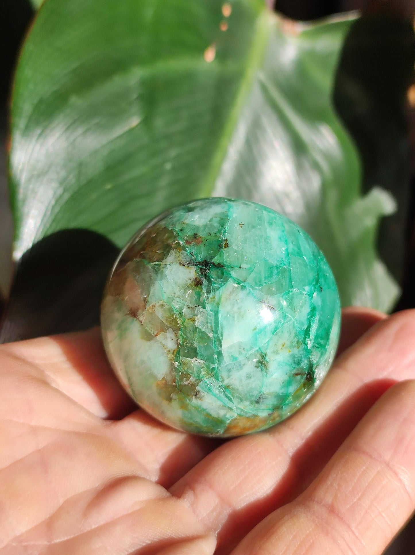 Chrysocoll Quantum Quattro AAA Sphere ~ Magic Gemstone Ball Massage &amp; Decoration Crystal Meditation Healing Stone Rarity Collector Chrysocolla