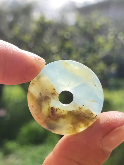 Opale Andine Opale Bleu ~ Collier de pierres précieuses HIPPIE GOA Boho Ethno Nature Donut Protection Symbole Pierre de guérison Chakra Collecteur Minéral Rareté Homme Femme