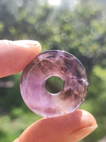 Amétrine (Améthyste et Citrine) ~ Collier de donuts en pierres précieuses Violet Pierre de guérison Symbole de protection Homme Femme Bonheur HIPPIE GOA Boho Ethnique Naturel Rareté Cadeau