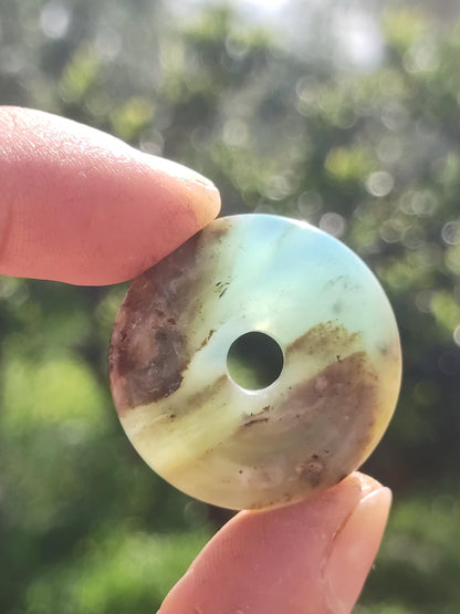 Opale Andine Opale Bleu ~ Collier de pierres précieuses HIPPIE GOA Boho Ethno Nature Donut Protection Symbole Pierre de guérison Chakra Collecteur Minéral Rareté Homme Femme