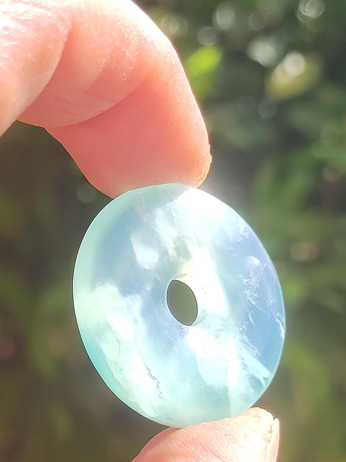 Opale Andine Opale Bleu ~ Collier de pierres précieuses HIPPIE GOA Boho Ethno Nature Donut Protection Symbole Pierre de guérison Chakra Collecteur Minéral Rareté Homme Femme