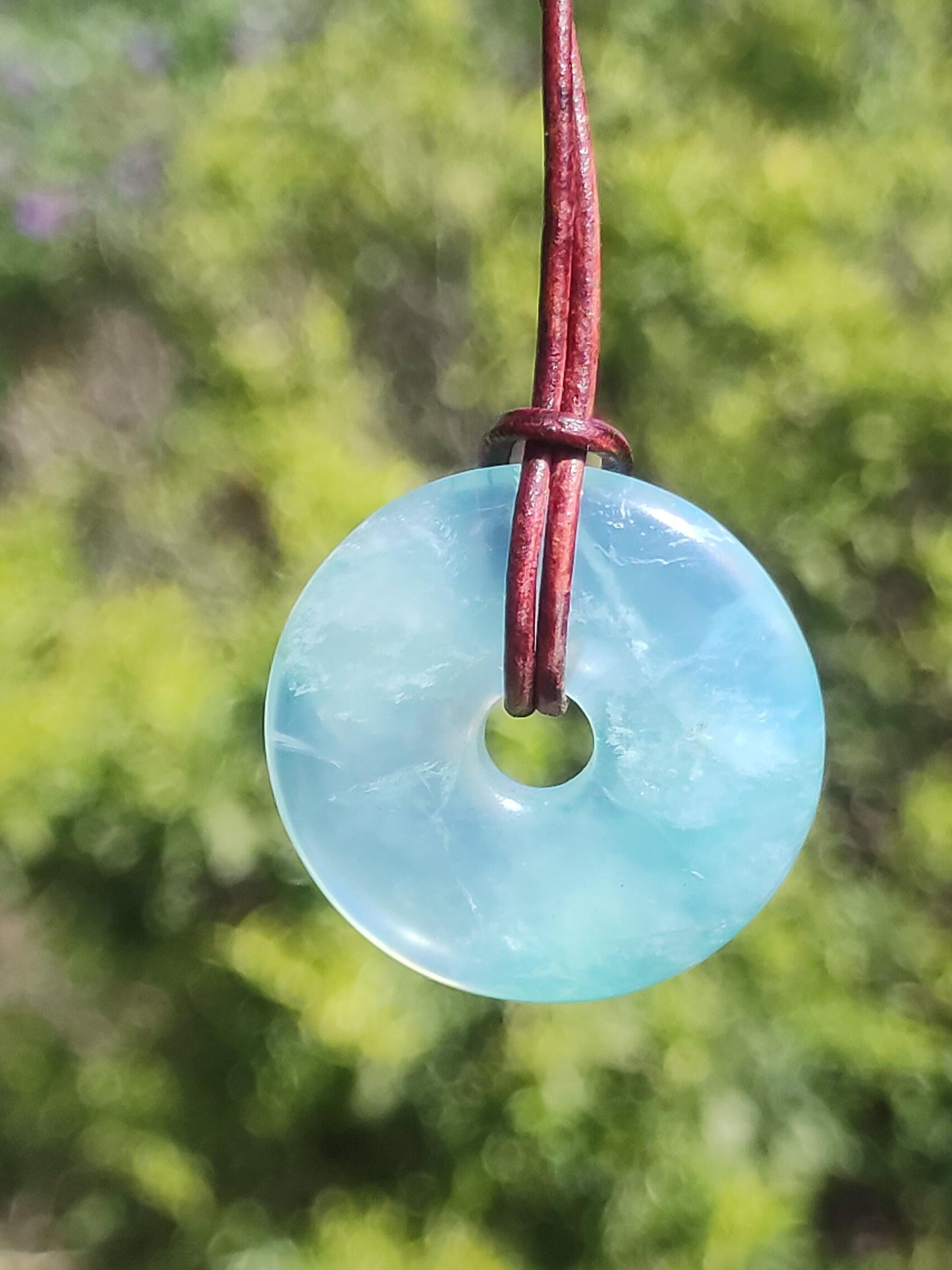Opale Andine Opale Bleu ~ Collier de pierres précieuses HIPPIE GOA Boho Ethno Nature Donut Protection Symbole Pierre de guérison Chakra Collecteur Minéral Rareté Homme Femme