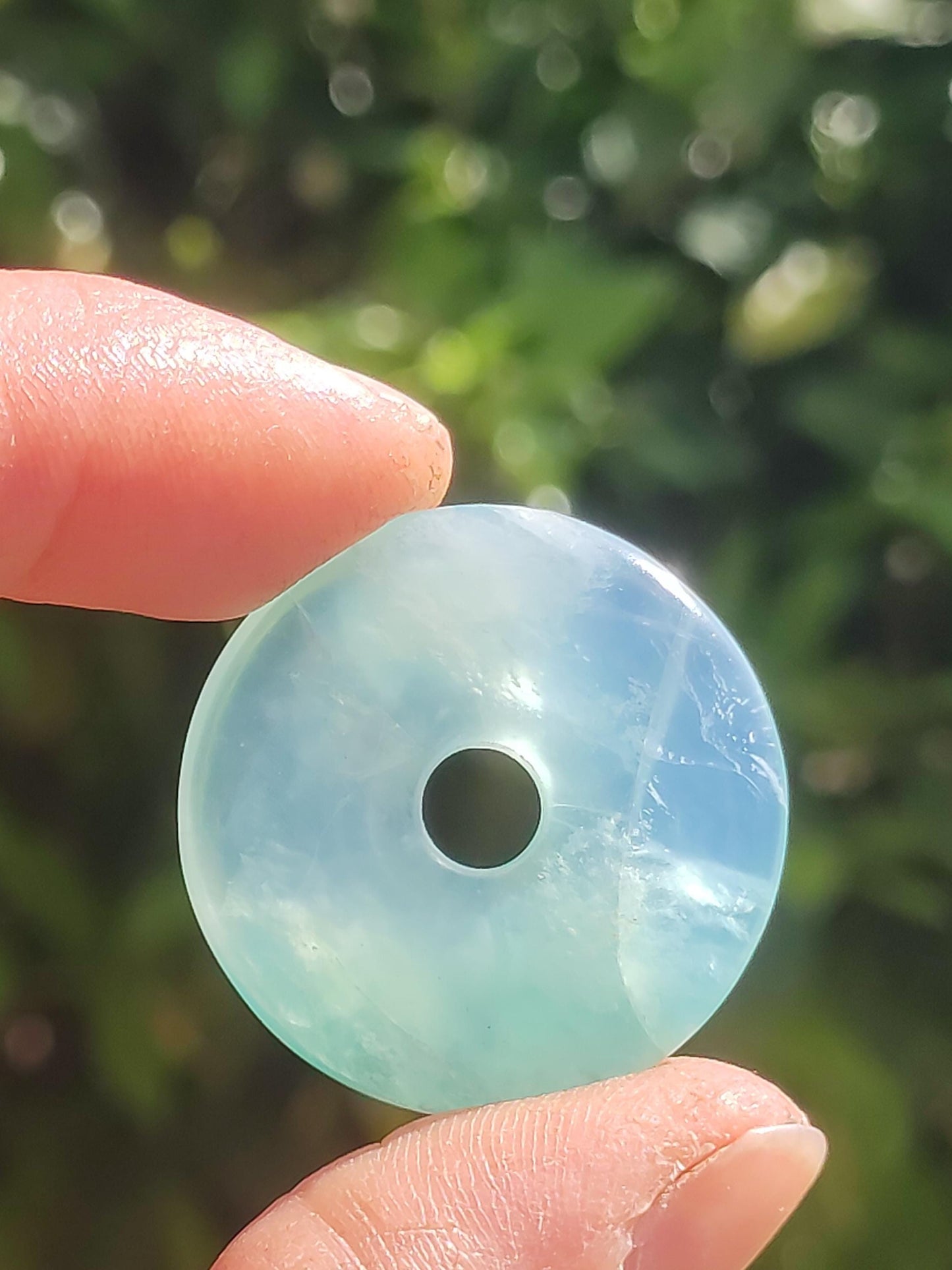 Opale Andine Opale Bleu ~ Collier de pierres précieuses HIPPIE GOA Boho Ethno Nature Donut Protection Symbole Pierre de guérison Chakra Collecteur Minéral Rareté Homme Femme
