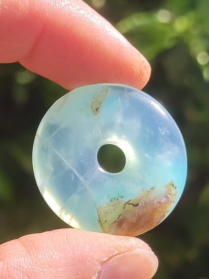 Opale Andine Opale Bleu ~ Collier de pierres précieuses HIPPIE GOA Boho Ethno Nature Donut Protection Symbole Pierre de guérison Chakra Collecteur Minéral Rareté Homme Femme