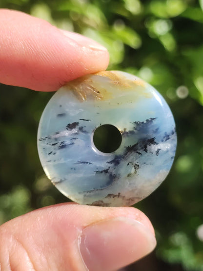 Opale Andine Opale Bleu ~ Collier de pierres précieuses HIPPIE GOA Boho Ethno Nature Donut Protection Symbole Pierre de guérison Chakra Collecteur Minéral Rareté Homme Femme