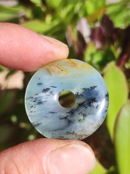 Opale Andine Opale Bleu ~ Collier de pierres précieuses HIPPIE GOA Boho Ethno Nature Donut Protection Symbole Pierre de guérison Chakra Collecteur Minéral Rareté Homme Femme