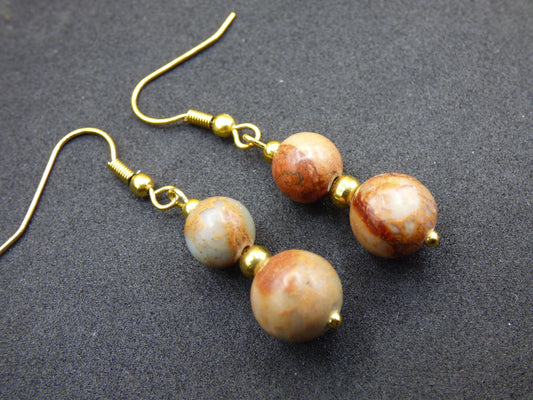 Serpentin ~ Edelstein Ohrringe ~GOA ~Hippie ~Boho ~Ethno ~Nature ~Heilstein ~Natur ~Ohrhänger ~Edelstahl ~Rarität