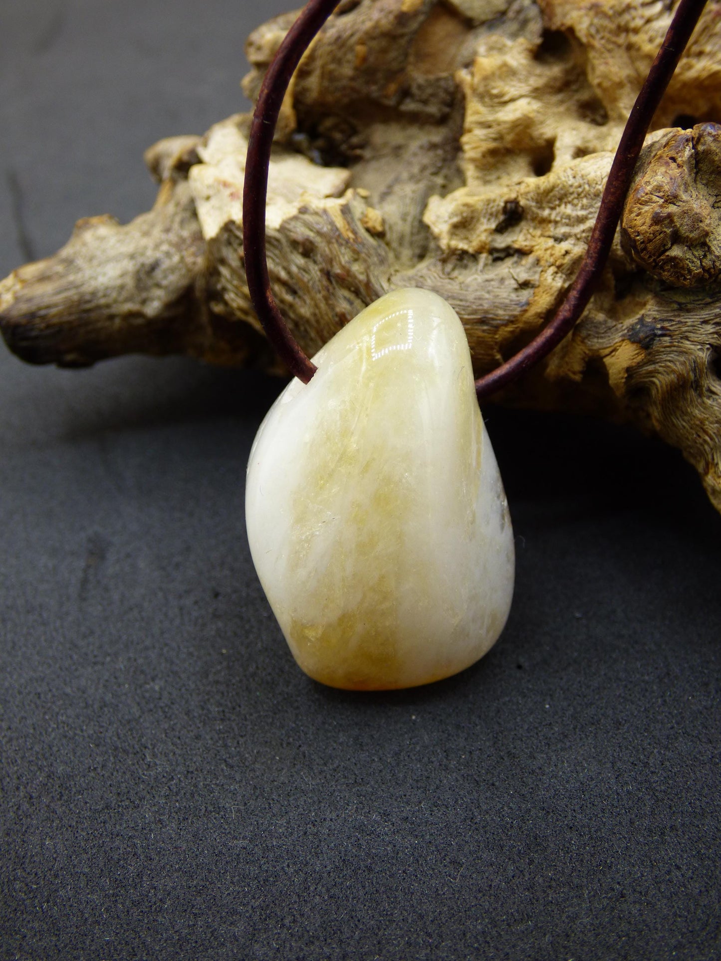 Citrine ~ Collier de pierres précieuses jaune HIPPIE GOA Boho ethnique pierre de guérison naturelle rareté cristaux bijoux pendentif pierre naturelle cadeau soleil brillant