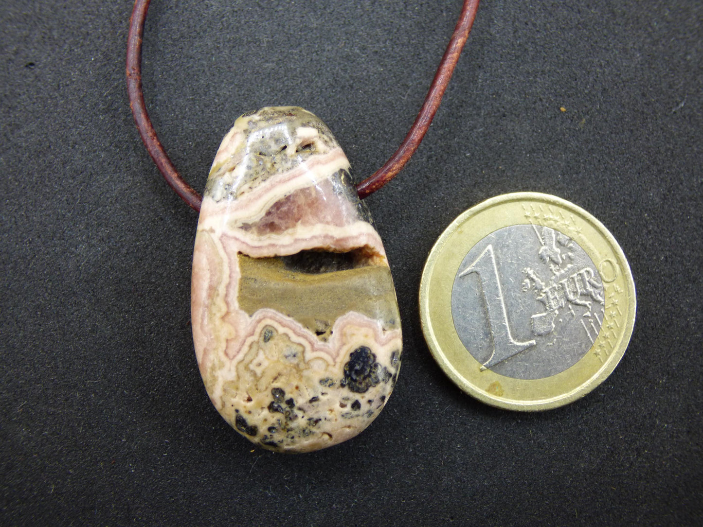 Rhodochrosite A - Collier de pierres précieuses rose pierre de guérison He She Homme Femme Cadeau Chanceux Pendentif HIPPIE GOA Boho Tibet Ethnique Naturel Unique
