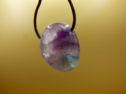 Fluorite violet arc-en-ciel ~ collier de pierres précieuses protection de la nature rareté pierre de guérison cristal homme femme cadeau ami Goa festival chance été