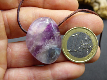 Fluorite violet arc-en-ciel ~ collier de pierres précieuses protection de la nature rareté pierre de guérison cristal homme femme cadeau ami Goa festival chance été