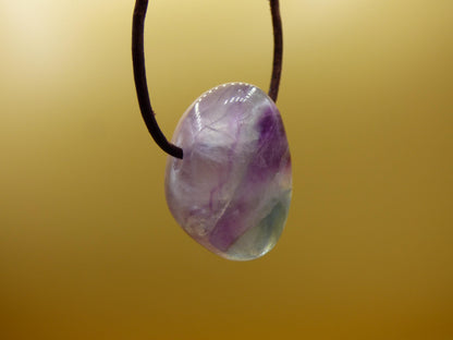Fluorite violet arc-en-ciel ~ collier de pierres précieuses protection de la nature rareté pierre de guérison cristal homme femme cadeau ami Goa festival chance été