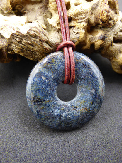 Pietersite bleu - collier de beignet de pierres précieuses rareté rare symbole de protection pierre de guérison cristal HIPPIE Boho Tibet ethnique homme femme lui offrir son