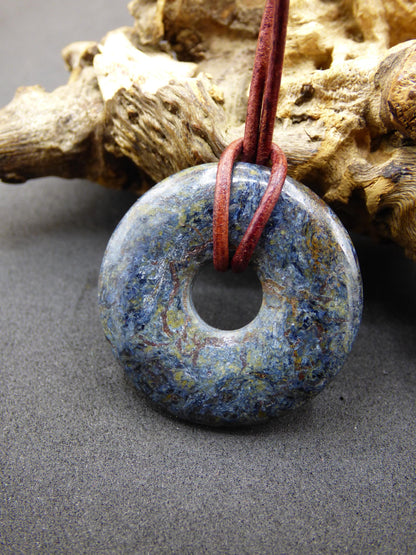 Pietersite bleu - collier de beignet de pierres précieuses rareté rare symbole de protection pierre de guérison cristal HIPPIE Boho Tibet ethnique homme femme lui offrir son
