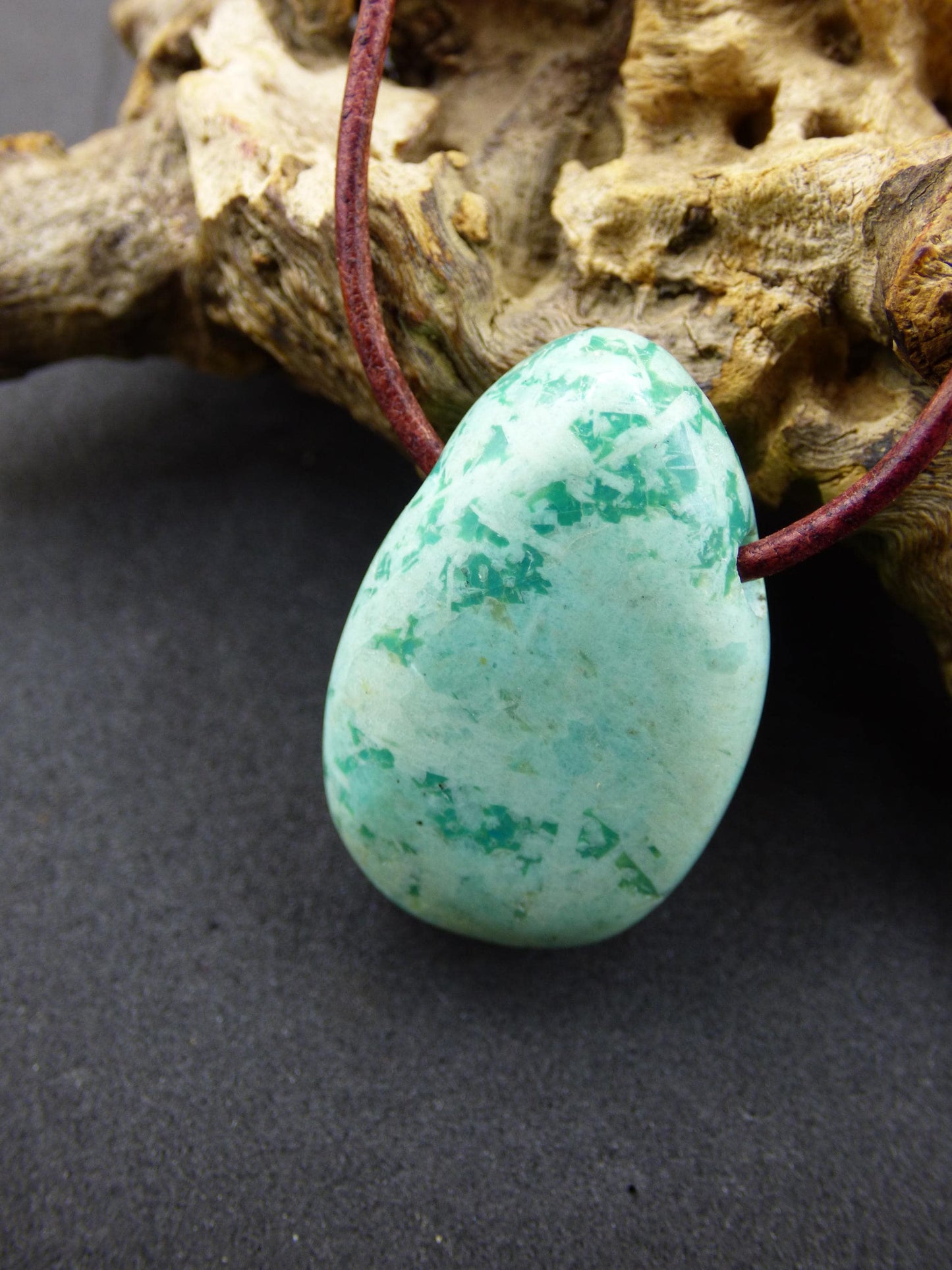 Chrysocolla Chrysocolla Gemstone Collier Bleu Naturel HIPPIE GOA Boho Ethnique Guérison Pierre Cristaux Bijoux Pendentif Homme Femme Cadeau