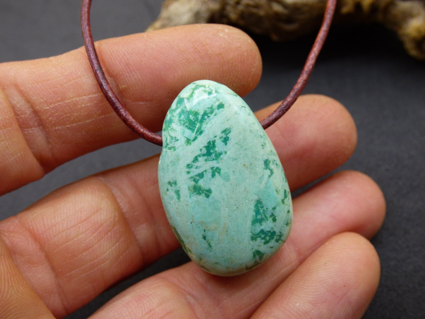 Chrysocolla Chrysocolla Gemstone Collier Bleu Naturel HIPPIE GOA Boho Ethnique Guérison Pierre Cristaux Bijoux Pendentif Homme Femme Cadeau