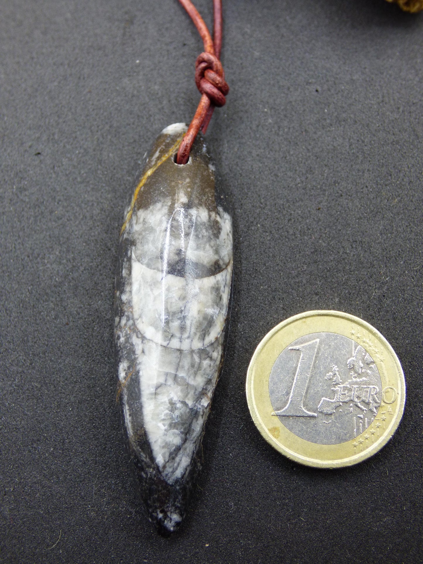 Orthoceras Fossil ~ Collier de pierres précieuses ~HIPPIE ~GOA ~Boho ~Ethno ~Nature ~Pierre de guérison