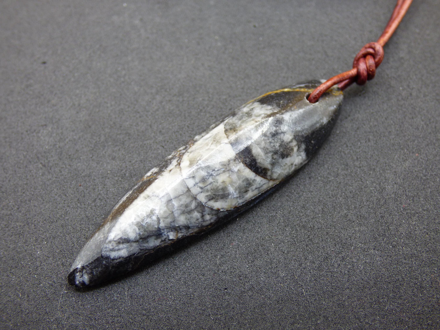 Orthoceras Fossil ~ Collier de pierres précieuses ~HIPPIE ~GOA ~Boho ~Ethno ~Nature ~Pierre de guérison