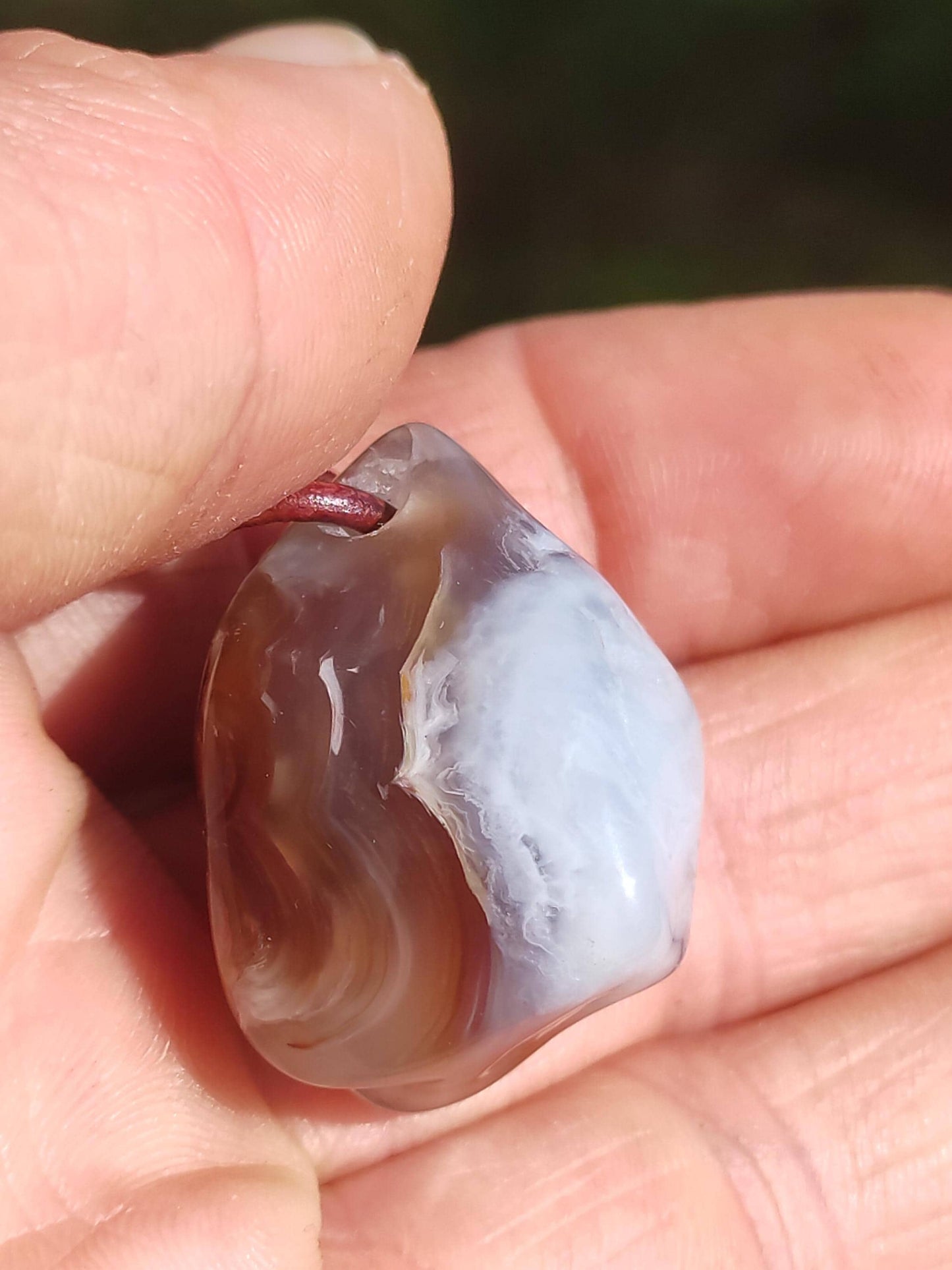 Agate de feu Mexique ~ Collier de pierres précieuses HIPPIE GOA Boho Ethnique Pierre de guérison naturelle Cristaux de rareté Bijoux Pendentif Marron Pierre naturelle Cadeau
