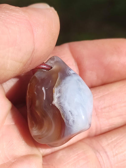 Agate de feu Mexique ~ Collier de pierres précieuses HIPPIE GOA Boho Ethnique Pierre de guérison naturelle Cristaux de rareté Bijoux Pendentif Marron Pierre naturelle Cadeau
