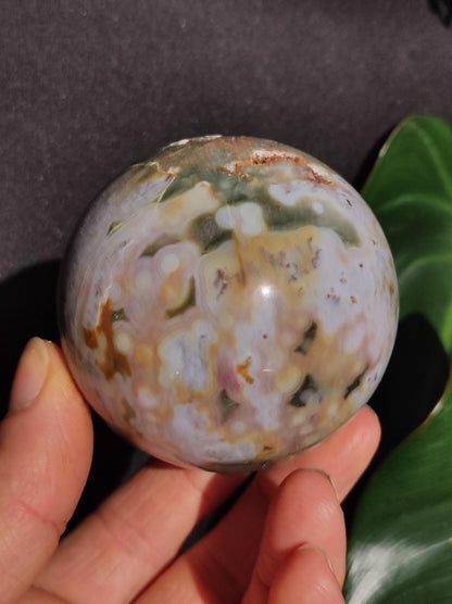 8 billes d'Océan Jaspe Orbiculaires vert blanc - Sphère en pierre précieuse naturelle de guérison pour la décoration, cadeau pour homme femme, appartement, énergie, rare