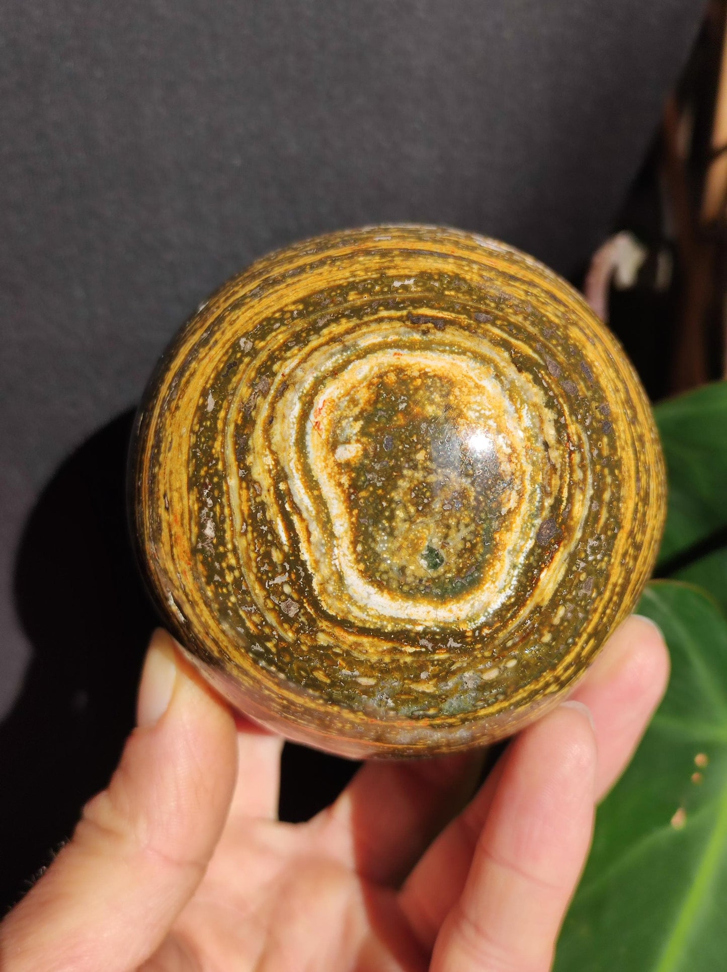 XXL Ocean Jasper brown yellow - Gemstone Sphere Natural Healing Stone Decoration Crystal Gift Him Her Man Woman Home Living Energy Rare