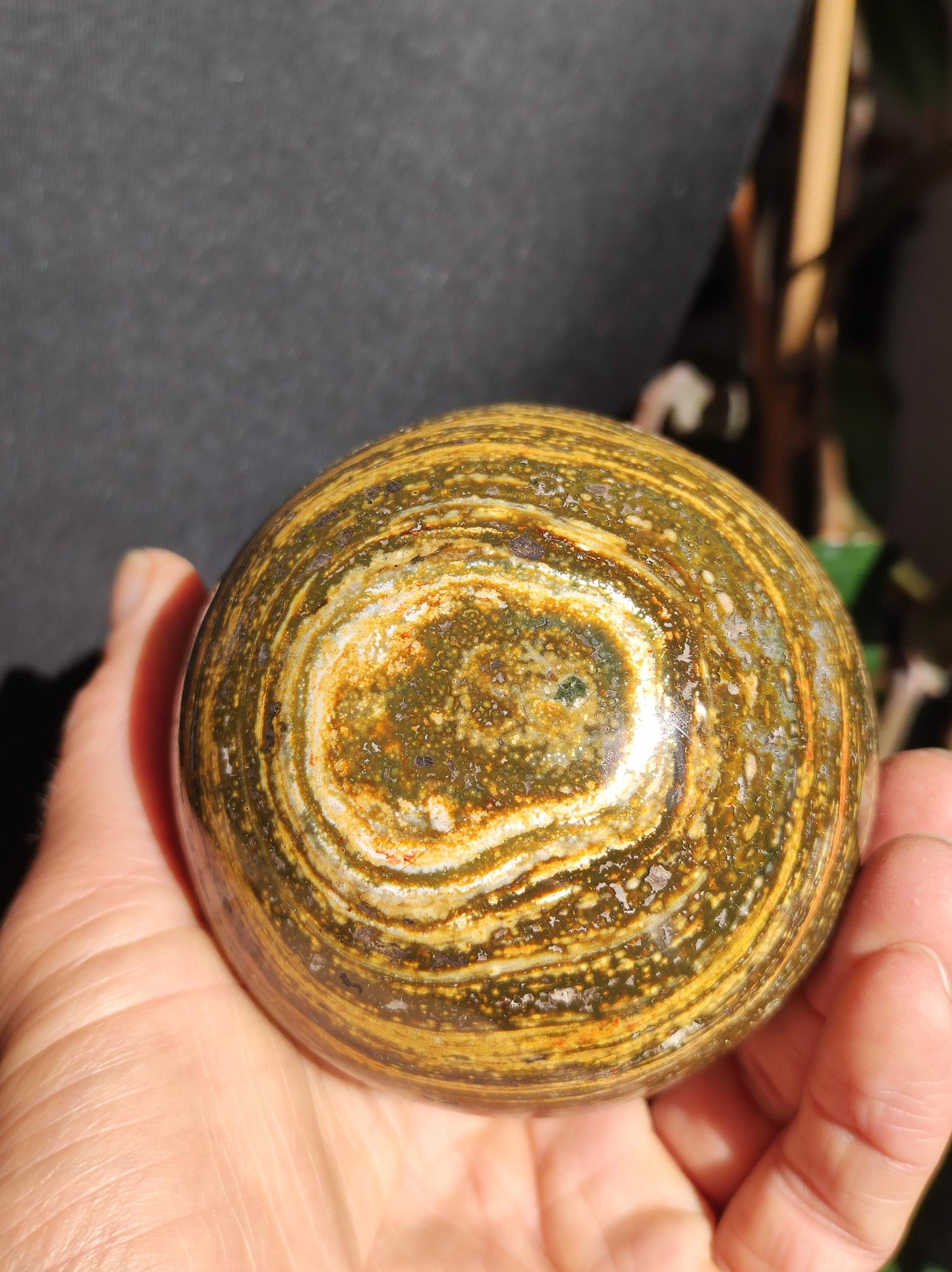 XXL Ocean Jasper brown yellow - Gemstone Sphere Natural Healing Stone Decoration Crystal Gift Him Her Man Woman Home Living Energy Rare