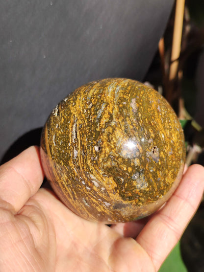 XXL Ocean Jasper brown yellow - Gemstone Sphere Natural Healing Stone Decoration Crystal Gift Him Her Man Woman Home Living Energy Rare