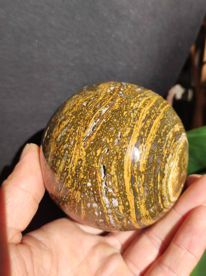 XXL Ocean Jasper brown yellow - Gemstone Sphere Natural Healing Stone Decoration Crystal Gift Him Her Man Woman Home Living Energy Rare