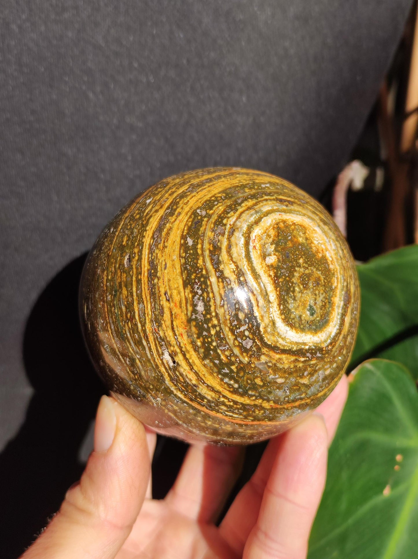 XXL Ocean Jasper brown yellow - Gemstone Sphere Natural Healing Stone Decoration Crystal Gift Him Her Man Woman Home Living Energy Rare