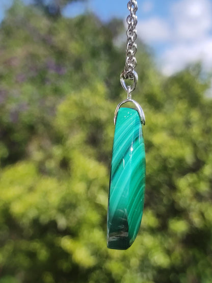 Malachit - 925 Silber Edelstein Kette Heilstein Natur grün Rarität Edel Mann Frau Geschenk Er Sie Freundin Energie Glück Kristall Vintage