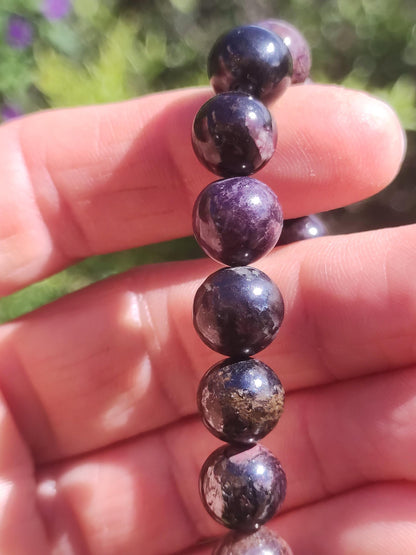 10mm Bustamite Sugilite Gemstone Bracelet Beads Healing Stone Energy Natural Real Rarity Rare Jewelry Woman Man He She Mother