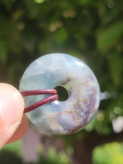 Opale Andine Opale Bleu ~ Collier de pierres précieuses HIPPIE GOA Boho Ethno Nature Donut Protection Symbole Pierre de guérison Chakra Collecteur Minéral Rareté Homme Femme