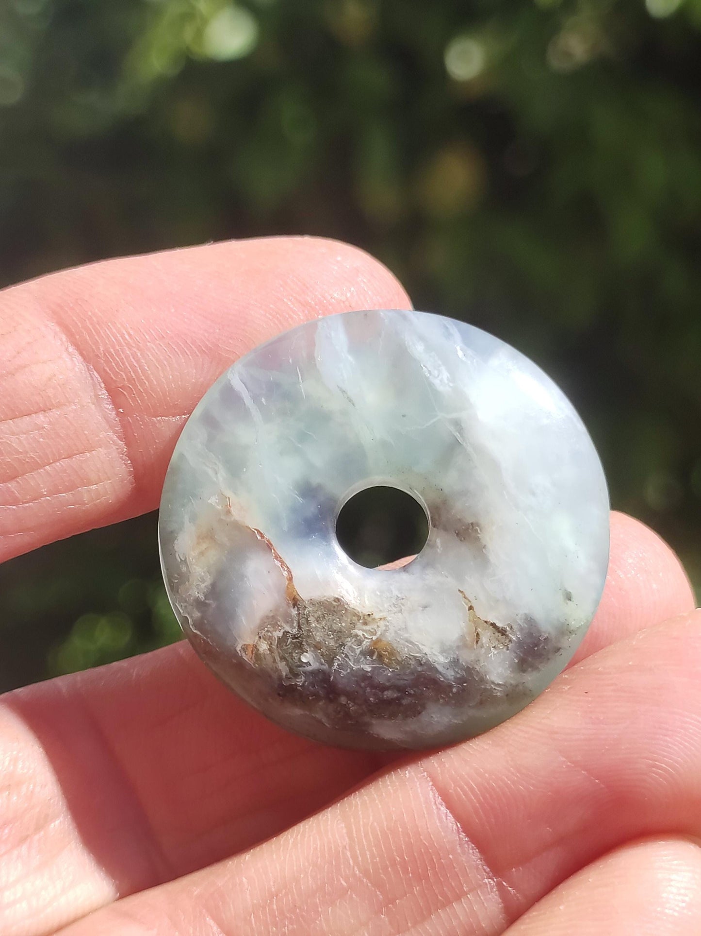 Opale Andine Opale Bleu ~ Collier de pierres précieuses HIPPIE GOA Boho Ethno Nature Donut Protection Symbole Pierre de guérison Chakra Collecteur Minéral Rareté Homme Femme
