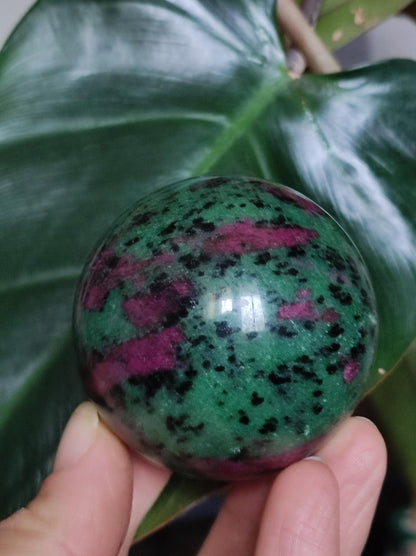 Ruby &amp; Zoisite green red - Gemstone Ball Decoration Sphere Collector Mineral Grade Healing Stone Living Nature Quality Rare Rarity Gift Man Woman