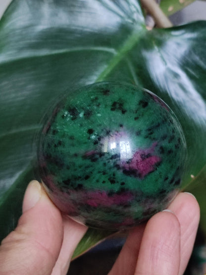 Ruby &amp; Zoisite green red - Gemstone Ball Decoration Sphere Collector Mineral Grade Healing Stone Living Nature Quality Rare Rarity Gift Man Woman