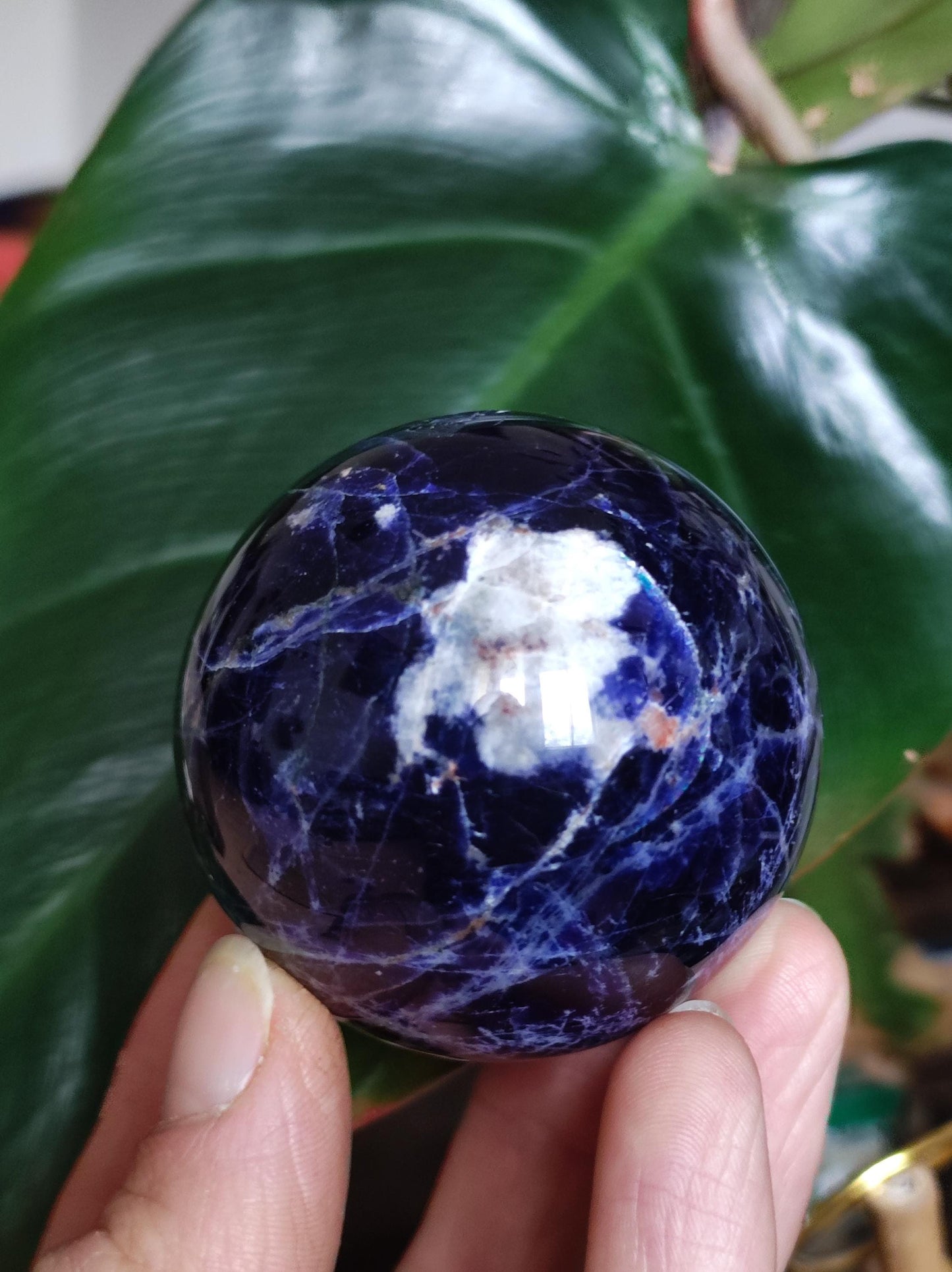 Sodalith - Edelstein Kugel Deko Sphere Massage Kristall Spielkugel Meditation Heilstein Frau Mann Geschenk Er Sie Haus Energie Traum Wohnen