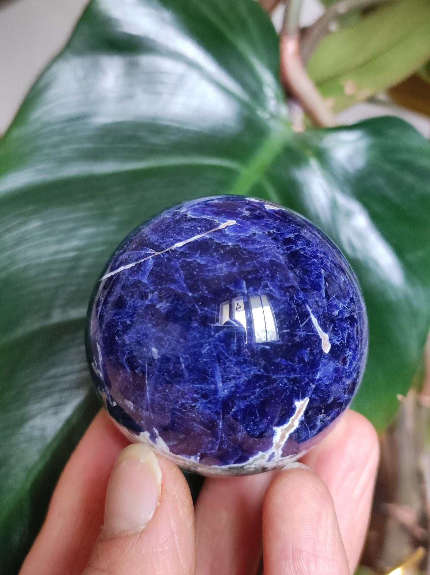 Sodalith - Edelstein Kugel Deko Sphere Massage Kristall Spielkugel Meditation Heilstein Frau Mann Geschenk Er Sie Haus Energie Traum Wohnen