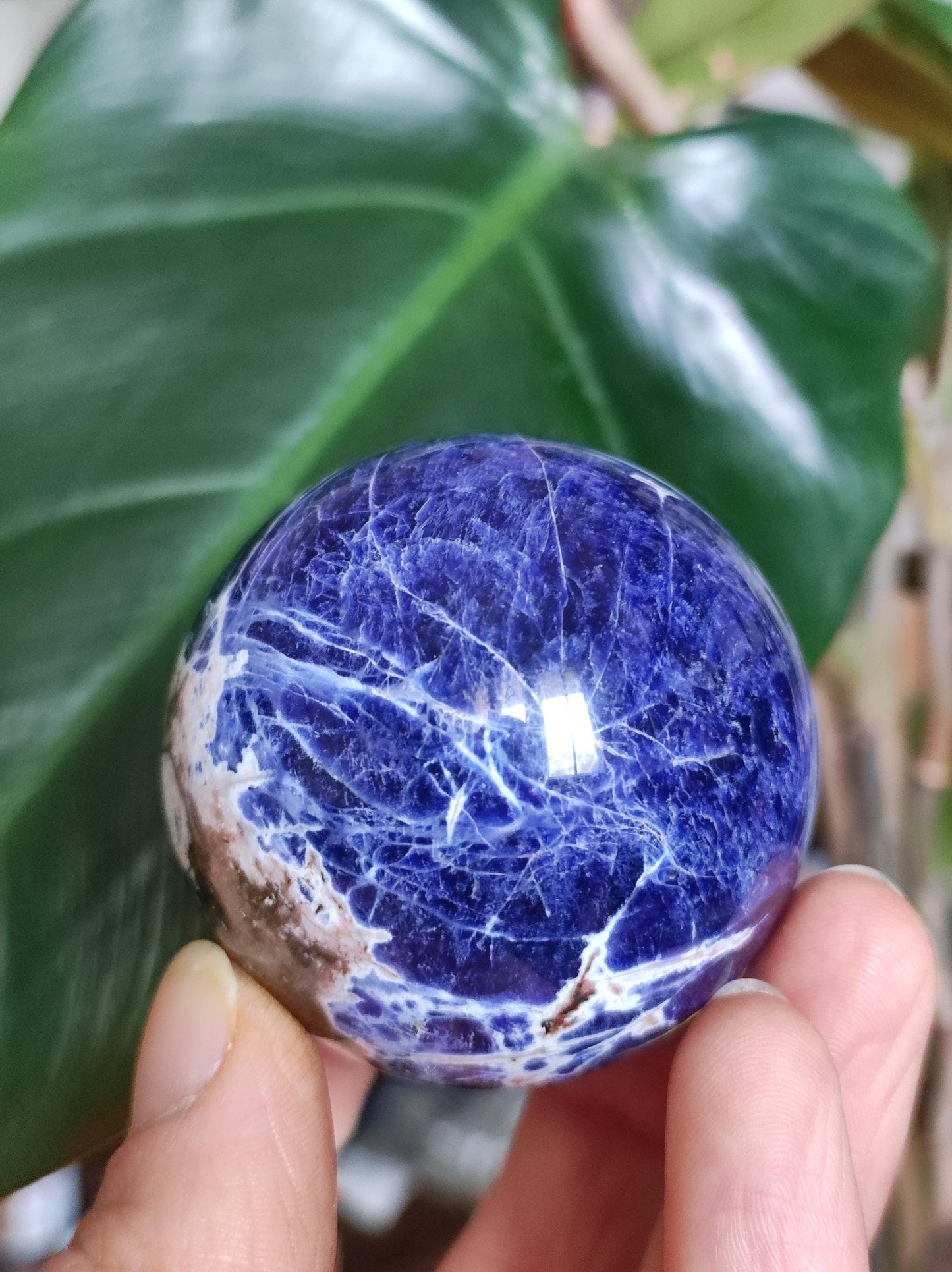Sodalith - Edelstein Kugel Deko Sphere Massage Kristall Spielkugel Meditation Heilstein Frau Mann Geschenk Er Sie Haus Energie Traum Wohnen