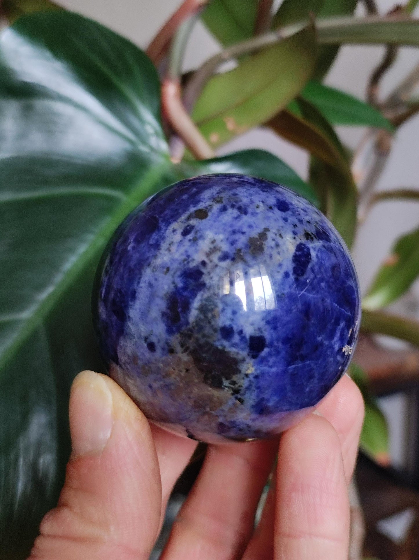 Sodalith - Edelstein Kugel Deko Sphere Massage Kristall Spielkugel Meditation Heilstein Frau Mann Geschenk Er Sie Haus Energie Traum Wohnen