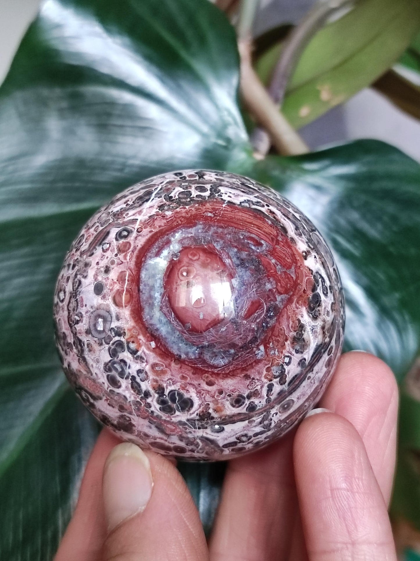 Leopard Jasper red yellow ~ Magic Gemstone Ball Collector Decoration Crystal Crystal Sphere Meditation Home Living Energy Chakra Healing Stone